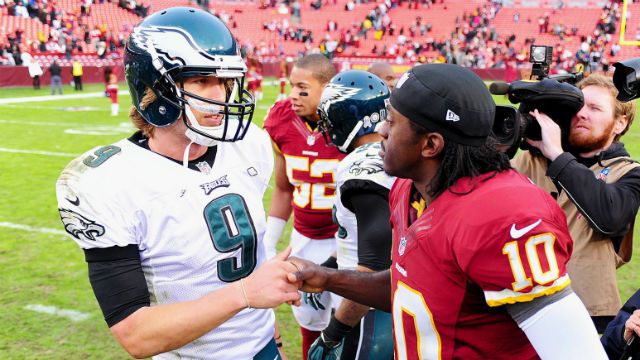 The addition of DeSean Jackson makes RG3 better than Nick Foles. (USATSI)