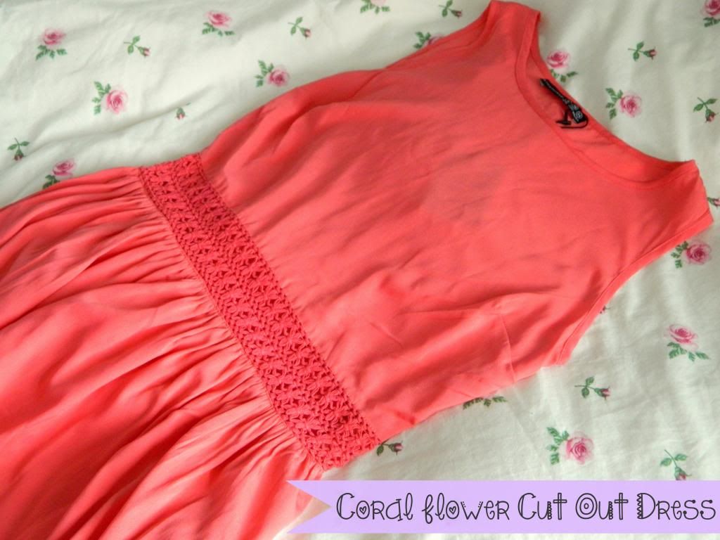 Collective Clothes Haul Primark Coral Flower Cut Out Dress Belle-amie