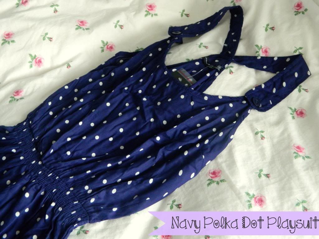 Collective Clothes Haul Primark Navy Polka Dot Playsuit Belle-amie