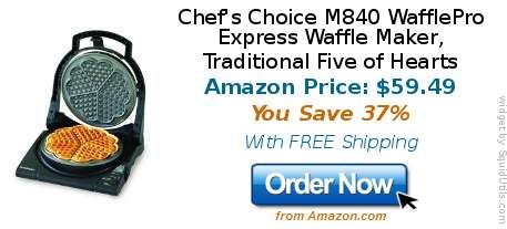 Chef's Choice M840 WafflePro Express Waffle Maker, Traditional Five of Hearts