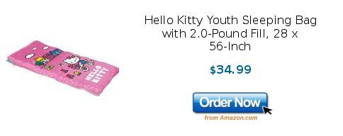 Hello Kitty Youth Sleeping Bag with 2.0-Pound Fill, 28 x 56-Inch