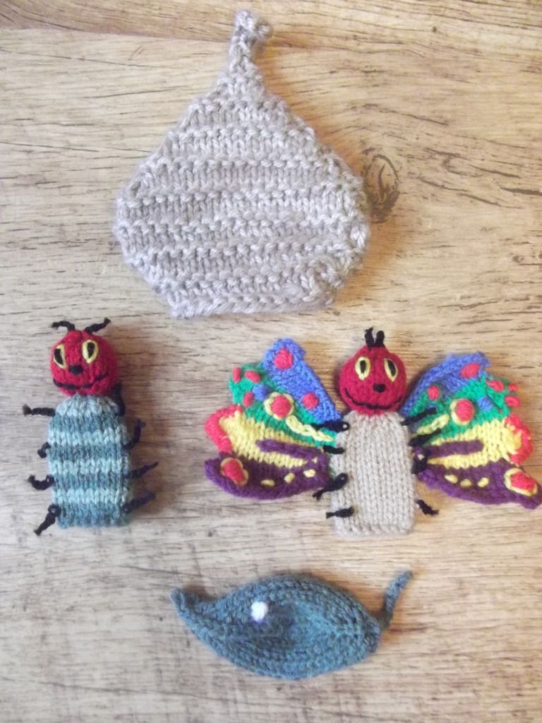 Caterpillar Life Cycle Knitted Finger Puppets Puppets Photo by mummy-makes ...