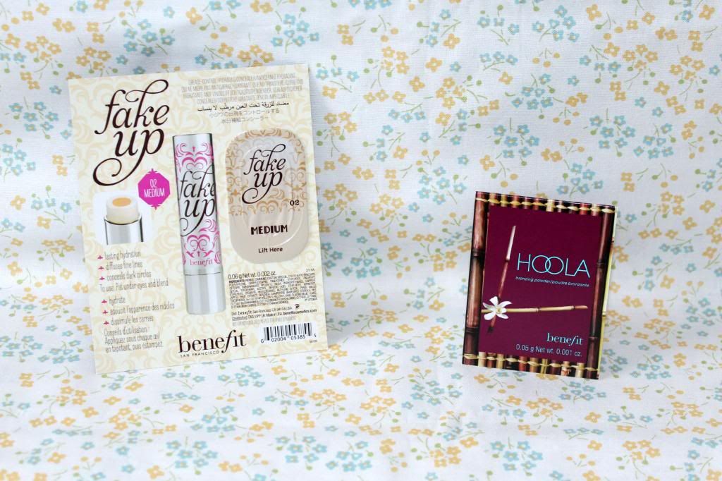 Benefit Product Order Samples Hoola and Fake Up