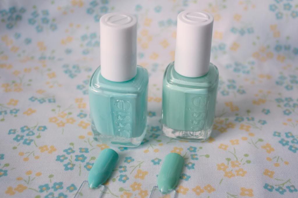 Essie Mint Candy Apple and Essie Fashion Playground Comparison