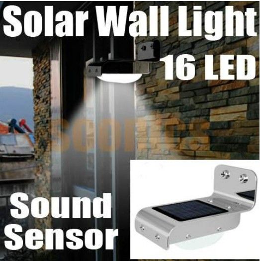 16 LED Solar Power Outdoor Yard Garden Wall Sound Sensor Activated