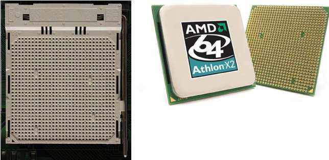 Socket AM2, Socket tipe ini di gunakan untuk prosessor AMd Athlon X2 5000+, AMD Athlon 64 FX-62 dan AMD Sempron