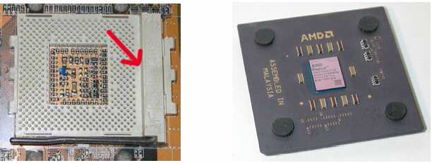 Socket A, Tipe socket ini digunakan untuk Prosessor AMD Athlon Thunderbird hingga AMD Athlon XP/MP 3200+