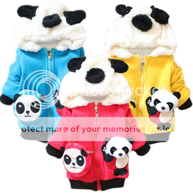 Kid Baby Toddler Coats Girl Boy Hoodie Animal Panda Winter Outerwear Tops 1 3Y