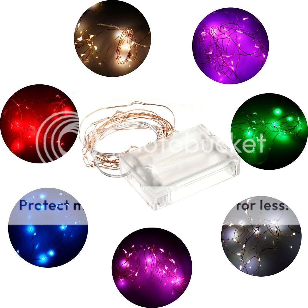 Red Green Blue White Battery Operated Mini LED Copper Wire Christmas Lamp Lights