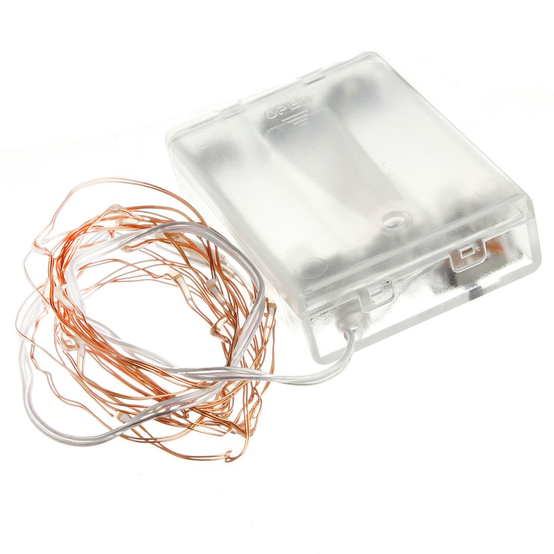2M 20LEDS Blue Battery Operated Mini LED Copper Wire Fairy Christmas Lamp Lights