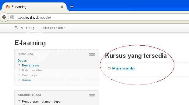 pelajaran atau mata kuliah moodle